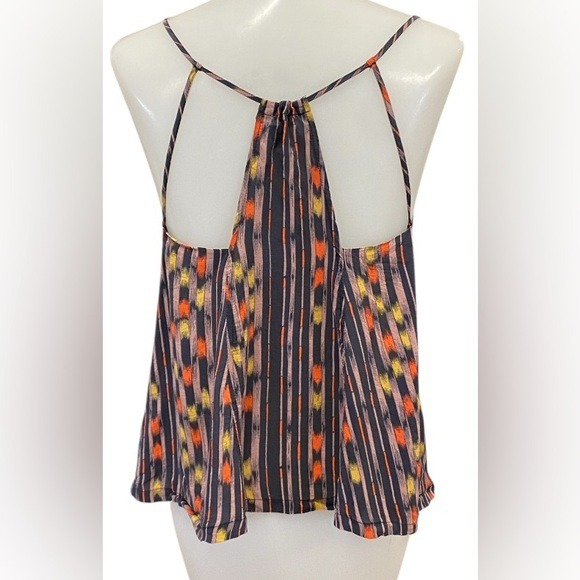 Ecote Boho Ikat Print Spaghetti Strap Cami Tank Top Babydoll Swing Womens Small - Picture 3 of 7